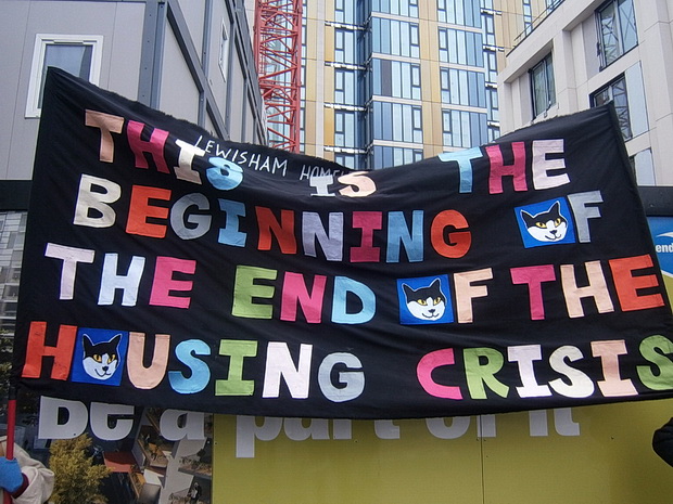 March For Homes protest over the London housing crisis, central London, 31st, January 2015