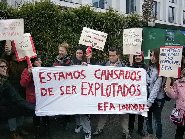 March For Homes protest over the London housing crisis, central London, 31st, January 2015