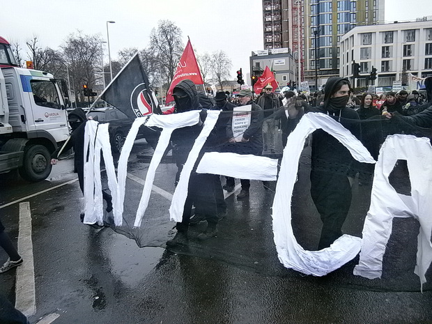 March For Homes protest over the London housing crisis, central London, 31st, January 2015