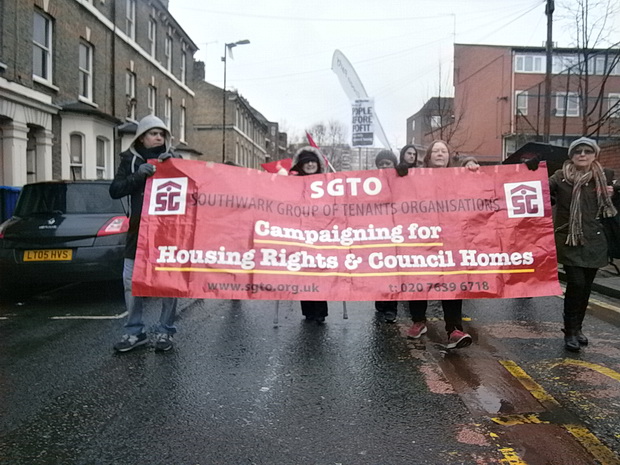 March For Homes protest over the London housing crisis, central London, 31st, January 2015