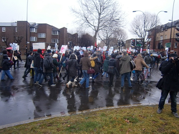 March For Homes protest over the London housing crisis, central London, 31st, January 2015