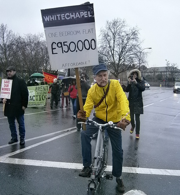 March For Homes protest over the London housing crisis, central London, 31st, January 2015