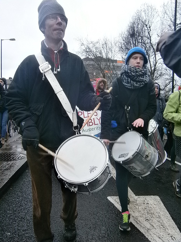 March For Homes protest over the London housing crisis, central London, 31st, January 2015