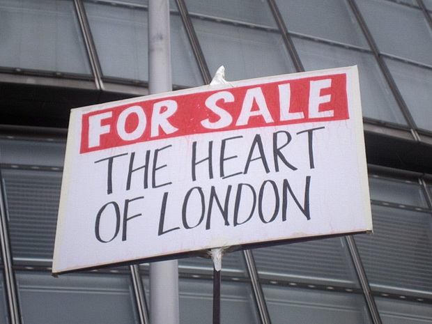 March For Homes protest over the London housing crisis, central London, 31st, January 2015