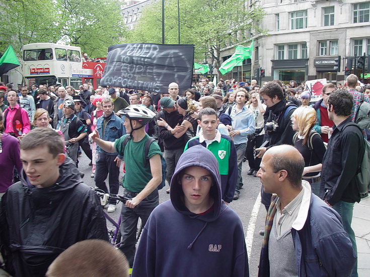 In photos: Mayday march and protests in central London, May 2003