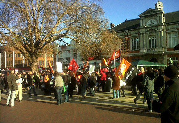 Strike day in Lambeth - Brixton Windrush Square scenes