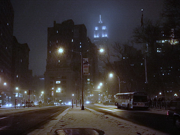 New York 20 Years Ago: Street scenes, Chelsea Hotel, Twin Towers, neon, snow and rain, January 2000