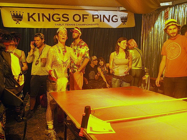 The Park Hotel in Mayfair - ping pong, bands and a revolving door, Boomtown Fair 2015, Winchester, England, August 2015
