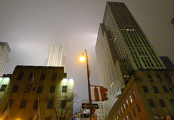 A rainy night in Manhattan, New York