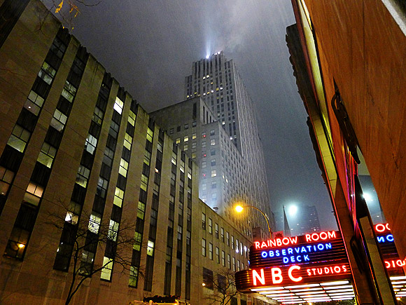 A rainy night in Manhattan, New York