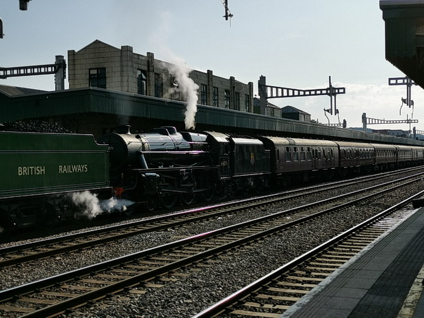 The unexpected joy of finding two steam engines at Cardiff Central station, Thurs 1st Aug 2019 