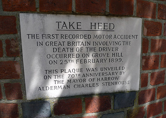 Take heed! Britain's first fatal car accident, Harrow, 1899