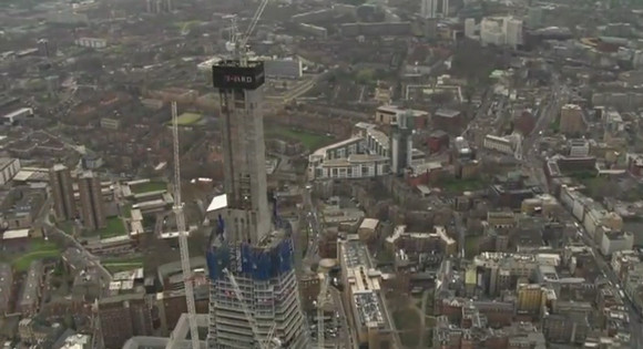 Aerial video footage: see The London Shard grow!