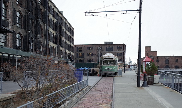 The abandoned trolley cars of Red Hook, New York are removed from the waterfront 