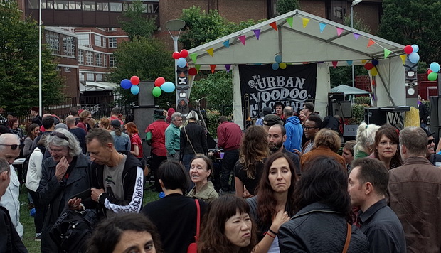 Rock'n'Roll in the streets with the Urban Voodoo Machine at the Clerkenwell Festival 2015