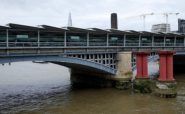 A short walk from Vauxhall tube station across the Thames to Blackfriars Bridge, London, summer 2014