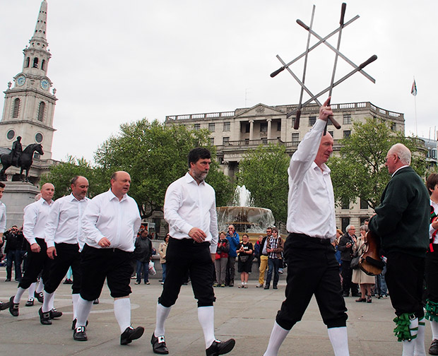 Morris Men take over Trafalgar Square for the Westminster Day of Dance 2013