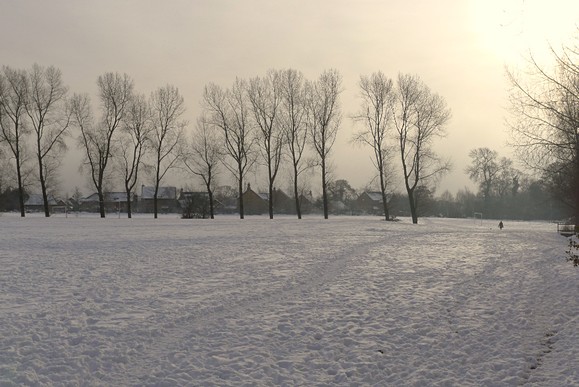 Winter scene in Cardiff, south Wales