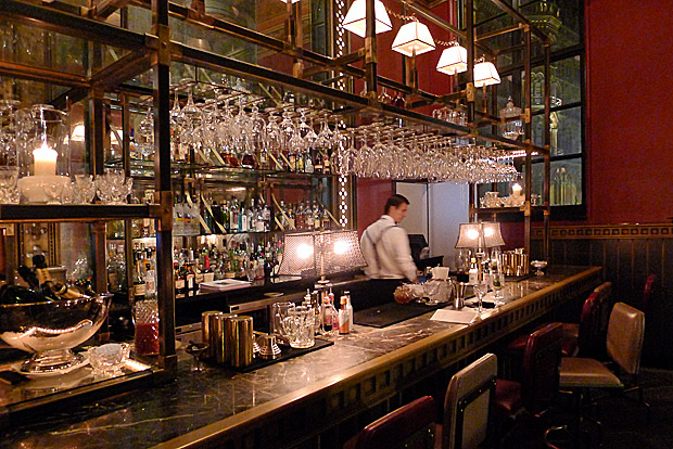 Cocktails amongst the Gothic splendour of The Gilbert Scott bar, St Pancras