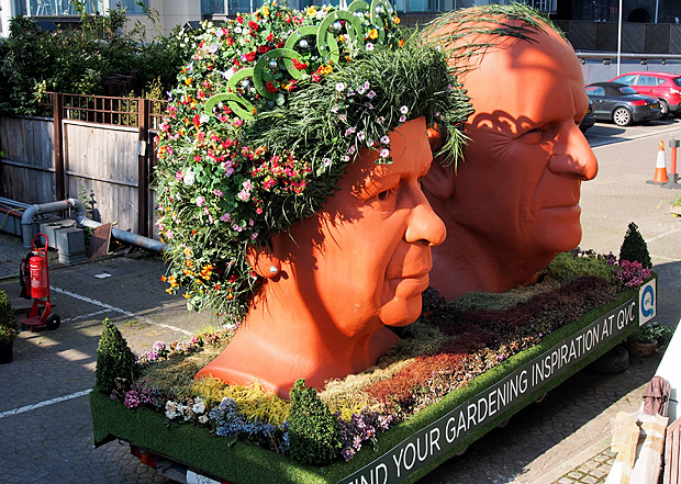 Weird pic of the day: The Queen and Prince Philip as giant plant pots