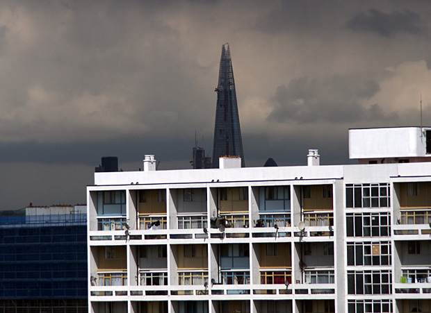 The Shard looks post-apocalyptic in the dark clouds of May