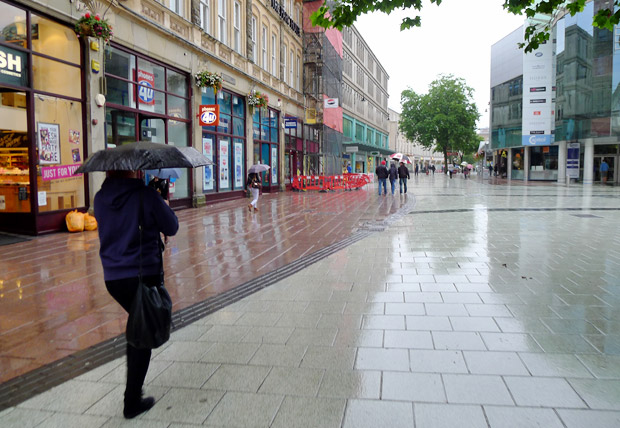 A particularly rainy August Bank Holiday Monday in Cardiff