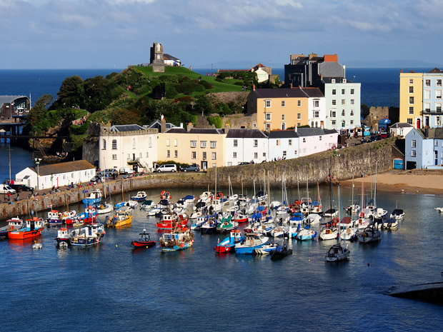 Photos of the beaches, harbour and streets of Tenby, west Wales