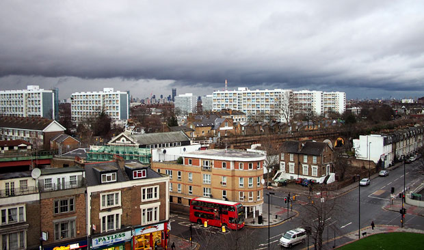 Brooding sky over Brixton