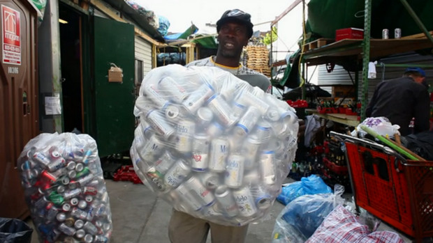 Pic of the day - the tin can collector, Harlem, NYC