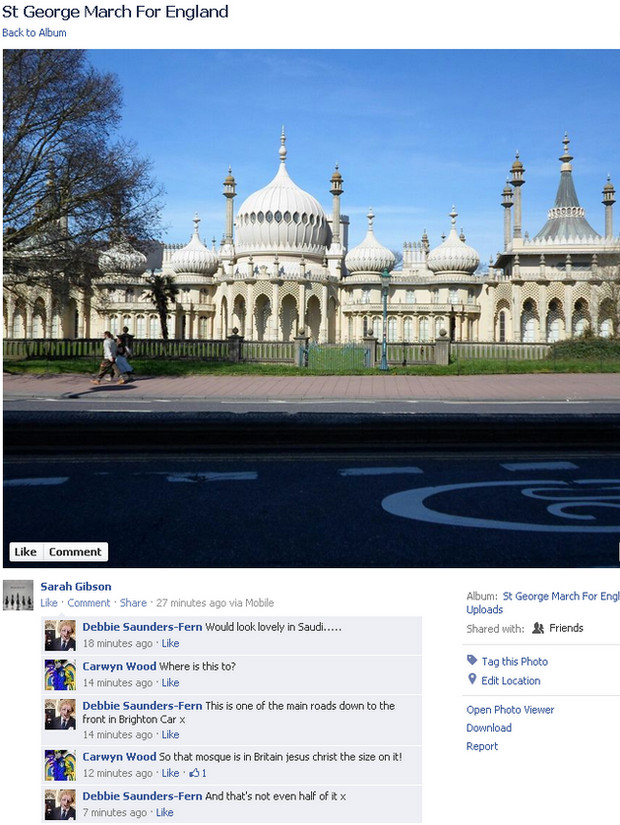 Brighton Pavilion described as a mosque by idiot racists