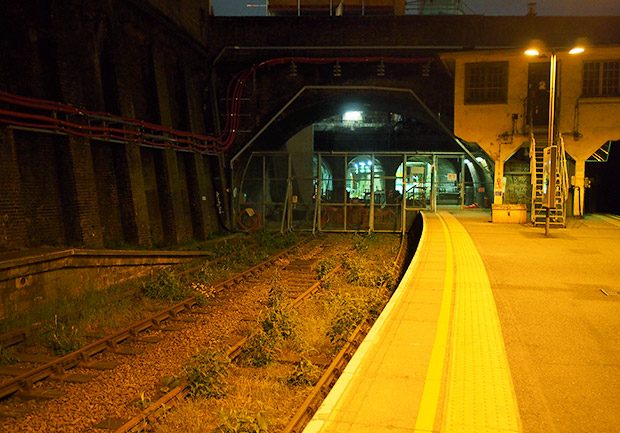 The disused Thameslink platforms at Barbican station, London