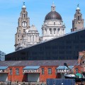 Applying the final touch to the controversial Mann Island development on Liverpool's waterfront