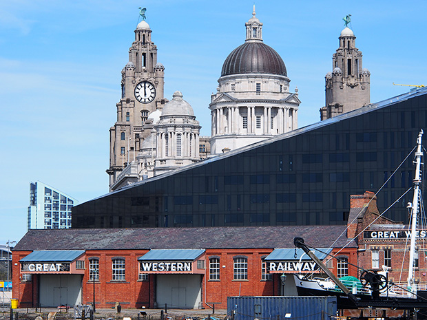 Applying the final touch to the controversial Mann Island development on Liverpool's waterfront