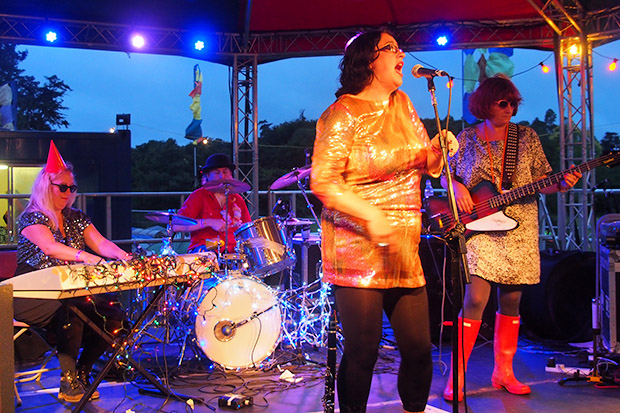 The Mrs Mills Experience headline the bandstand stage at the Beautiful Days Festival - photos