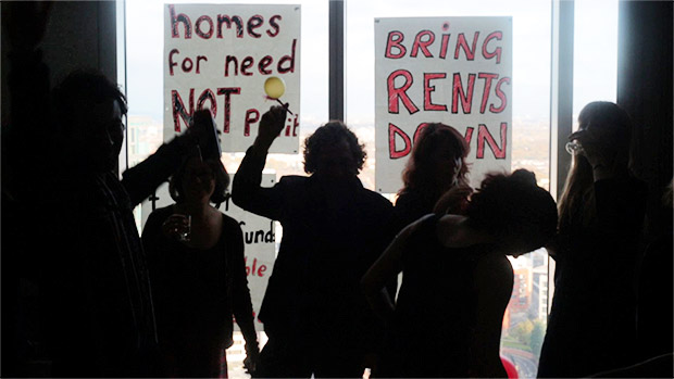Renters occupy luxury flat in the Stratford Halo development, east London