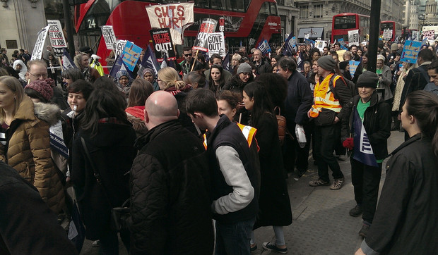 NUT school teachers strike and march through central London, 26 March 2014