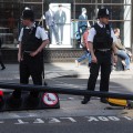 Oops! Traffic light becomes a cropper in London's Regent Street