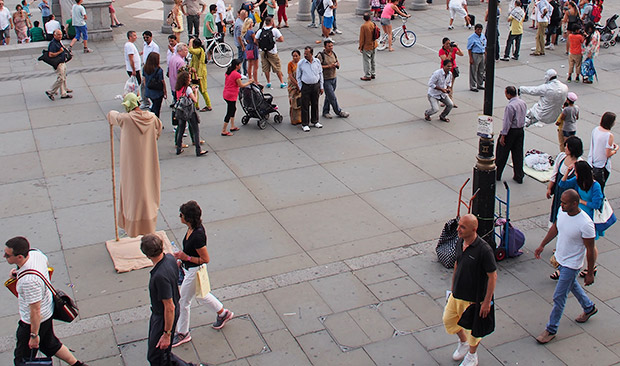 London's worst street performers do their stuff in Trafalgar Square