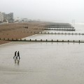 A grim afternoon on the pier and the seafront of rain-lashed Bognor Regis