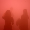 Walking through the swirling mists of Ann Veronica Janssens' yellowbluepink at the Wellcome Collection