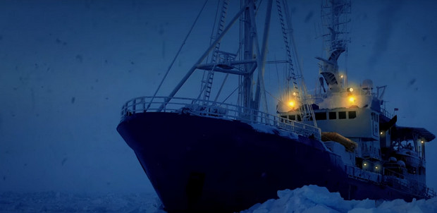 Relax to the sounds of a frozen icebreaker in the Arctic