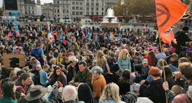 In photos: Extinction Rebellion activists defy protest ban and pack out Trafalgar Square, 16th Oct 2019