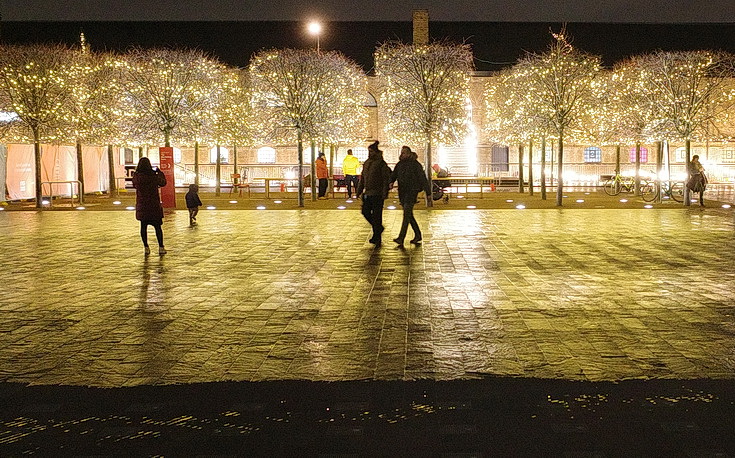 Christmas lights, festive installations and street market at Coal Drops Yard, Kings Cross, December 2020