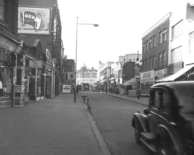 Brixton history - looking west along Coldharbour Lane, Brixton SW9, Lambeth, London 1958 and 2012