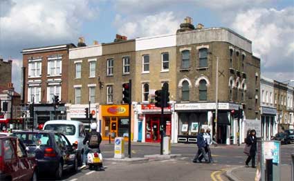 Coldharbour Lane and Denmark Hill junction, Brixton, May 2003