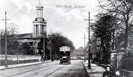 looking north towards St Matthew's Church Brixton, London 1912