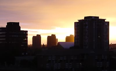 tower block sunrise