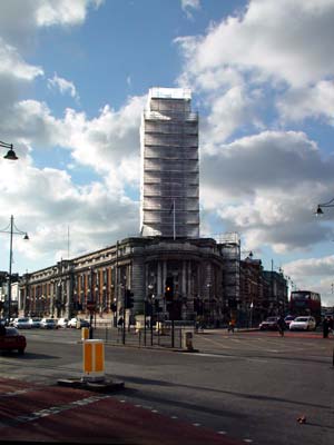 Brixton Town Hall under wraps, Brixton, Lambeth, south London