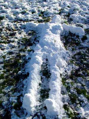 Snow woman, Brockwell Park, Lambeth, south London SW9