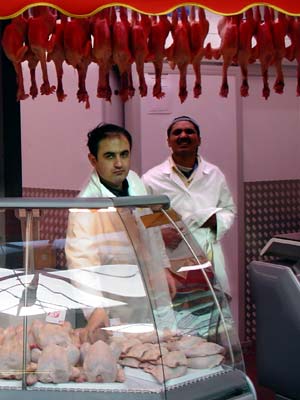 Butcher shop, Granville Market, Brixton, London SW9